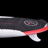 Hyperlite Buzz Wakesurf Board 2024 - A black wakesurf board with a white logo and red accents on the top deck.
