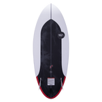 Hyperlite Buzz Wakesurf Board 2024 - A white wakesurf board with a black logo on its top right side.