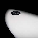 Hyperlite Condor Wakesurf Board 2024 - A white wakesurf board with a black logo on its top left corner.