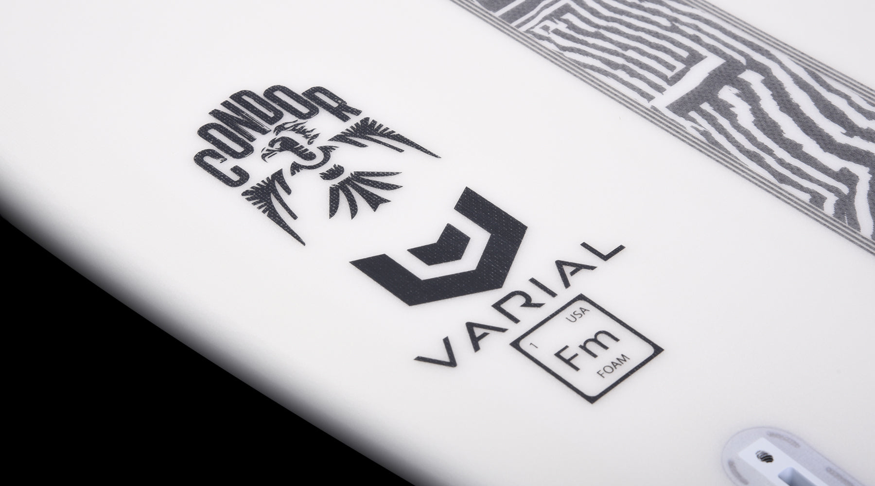 Hyperlite Condor Wakesurf Board 2024 - A white wakesurf board with a black logo featuring an eagle's head and the word "Condor" in bold letters.