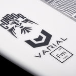Hyperlite Condor Wakesurf Board 2024 - A white wakesurf board with a black logo featuring an eagle's head and the word "Condor" in bold letters.