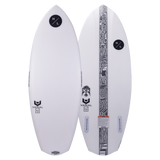Hyperlite Condor Wakesurf Board 2024 - White wakesurf board with black logo on top and a distinctive patterned stripe down the center.