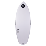 Hyperlite Condor Wakesurf Board 2024 - A white wakesurf board with a black logo on top and a small fin at the bottom.