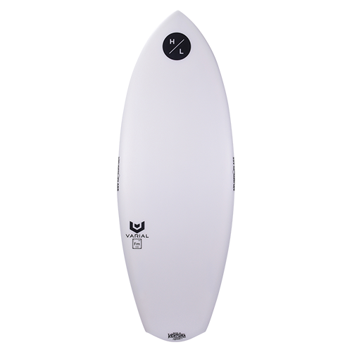 Hyperlite Condor Wakesurf Board 2024 - A white wakesurf board with a black logo on top and a small fin at the bottom.