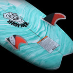 Hyperlite Frother 2.0 Wakesurf 2024 - A wakesurf board with a white deck and black fins.