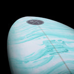 Hyperlite Frother 2.0 Wakesurf 2024 - A wakesurf board with a white deck and black rails, featuring a distinctive "Frother" logo on its top surface.