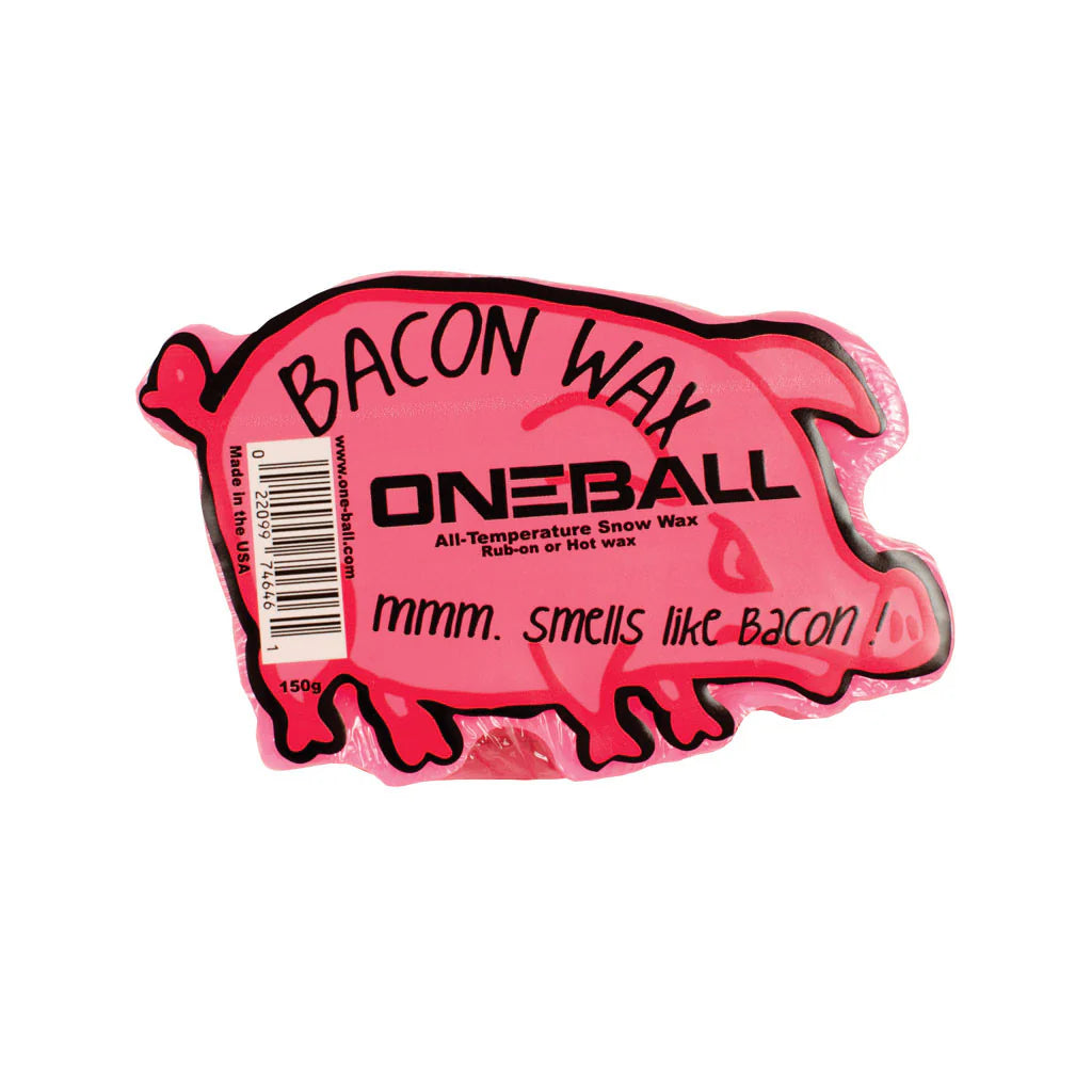 Oneball Shape Shifter Bacon Wax 2025 - A pink wax with a pig silhouette and "Bacon Wax" written on it.