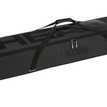 Head Freeride Double Ski Bag 2025 - A black ski bag with a zippered top and two straps on either side, featuring the word "HEAD" in large letters across the front.