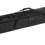 Head Freeride Double Ski Bag 2025 - A black ski bag with a zippered top and two straps on either side, featuring the word "HEAD" in large letters across the front.