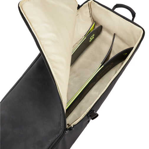 Head Freeride Double Ski Bag 2025 - Black ski bag with zippered top and two handles on either side.