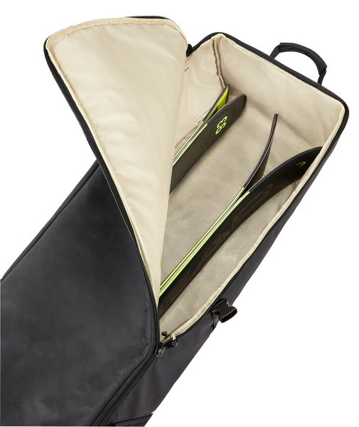 Head Freeride Double Ski Bag 2025 - Black ski bag with zippered top and two handles on either side.