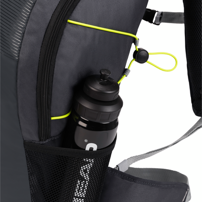 Head Women's Backpack 20L 2024 - Black backpack with neon green zipper and white logo on front pocket.