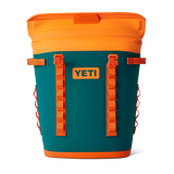 Yeti Hopper M20 Soft Backpack Cooler - A large, dark blue cooler with a handle and shoulder straps on both sides.