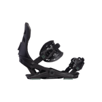 NOW IPO Snowboard Bindings 2024 - Black bindings with a sleek, modern design and silver buckles.