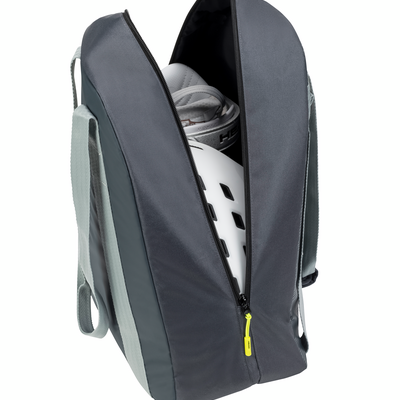 Head Women's Boot Bag 30L 2024 - A dark gray boot bag with a zippered top and two side pockets, featuring a small white logo on the front.