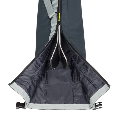 Head Women's Single Ski Bag 195cm - 2024 model ski bag with a dark gray color and white trim, featuring a zippered opening on top.