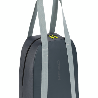 Head Women's Boot Bag 30L 2024 - A dark gray boot bag with a zippered top and yellow zipper pull.