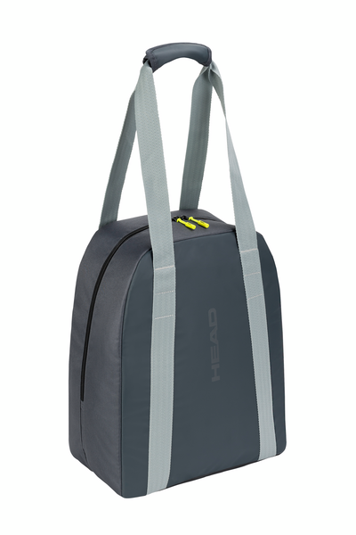 Head Women's Boot Bag 30L 2024 - A dark gray boot bag with a zippered top and yellow zipper pull.