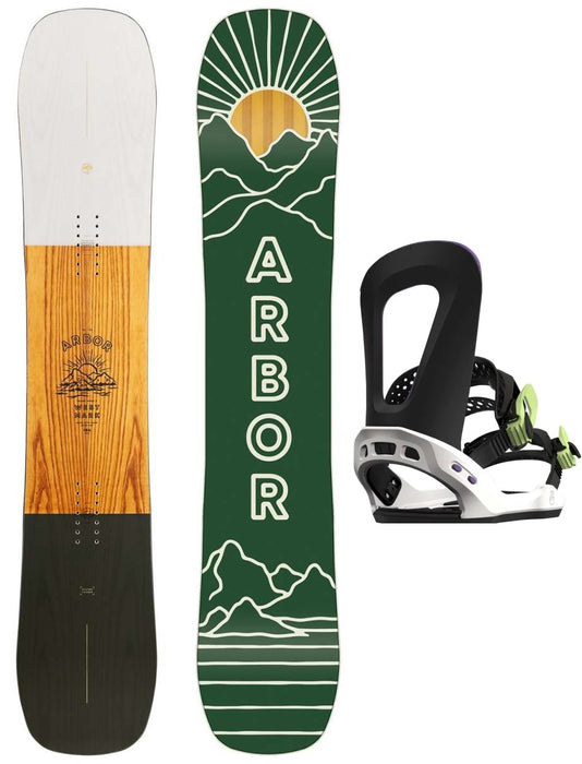 Arbor Westmark Rocker Frank April Snowboard Package 2023 With Bataleon Camel Toe Bindings