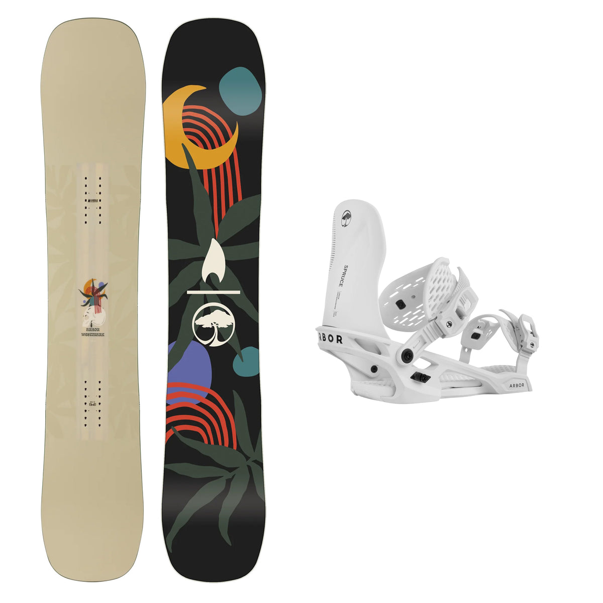 Arbor Westmark Rocker Snowboard with Arbor Spruce Snowboard Binding 20
