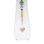 Jones Women's Tweaker Snowboard 2025 - A white snowboard with a black and yellow logo at the top, featuring a stylized "J" and "Tweaker".