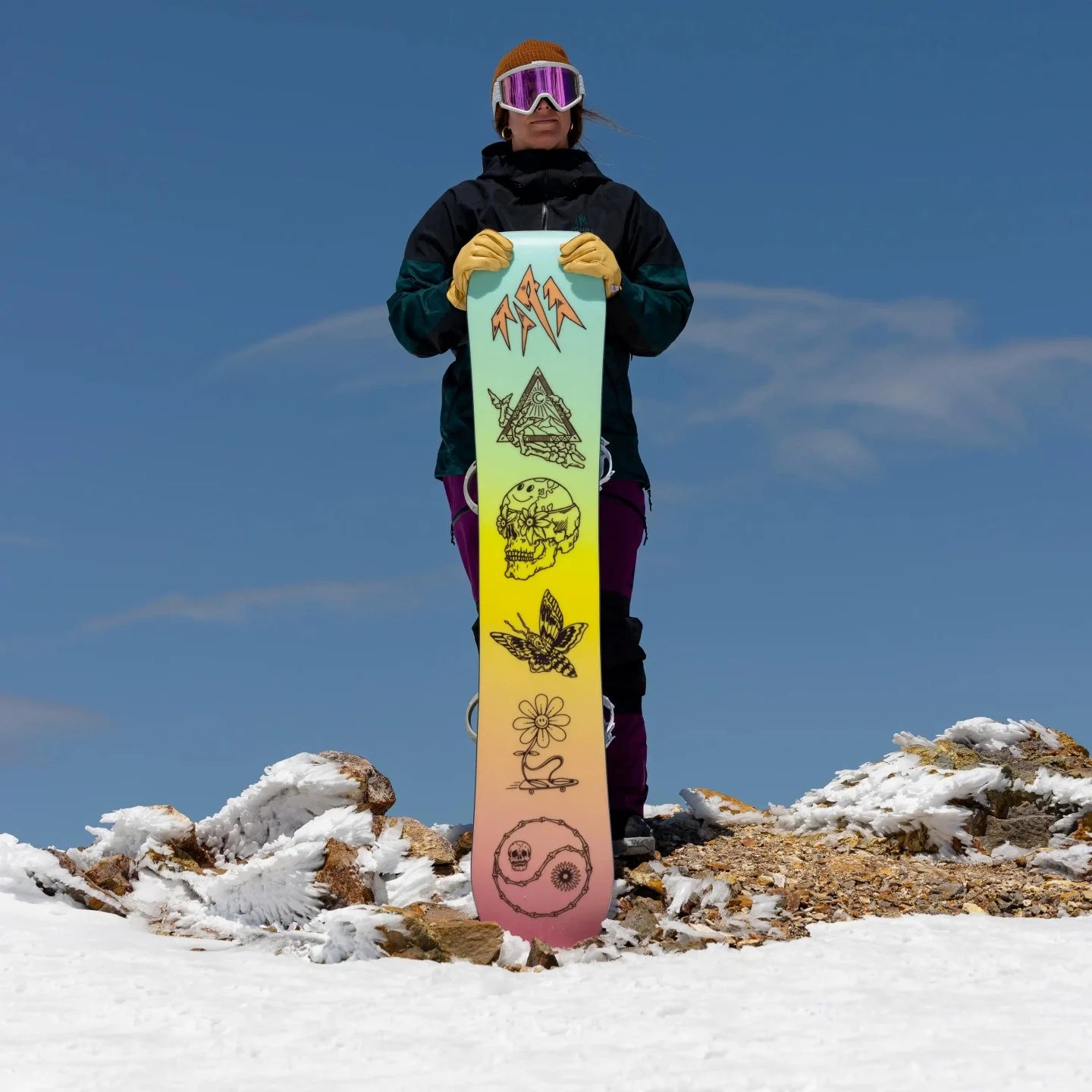 Jones Women's Tweaker Snowboard 2025 - A light blue snowboard with a white logo and black text that reads "JONES" on top of it.