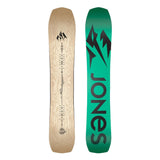 Jones Women's Flagship Snowboard 2025 - A light-colored woodgrain snowboard with a black logo at the top and a small black "JONES" logo near the bottom.