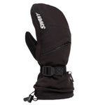 Swany Women's X-Over Mitt 2025 - A black mitt with a zippered pocket on the back and a strap that wraps around the wrist.