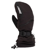 Swany Women's X-Over Mitt 2025 - A black mitt with a zippered pocket on the back and a strap that wraps around the wrist.