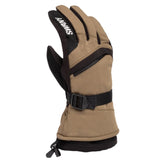 Swany X-Over Glove 2025 - A tan glove with black trim and a zippered pocket on the back of the hand.