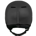 Sandbox Junior's Icon Snow Helmet 2025 - A black helmet with a sleek, aerodynamic design and a prominent Sandbox logo on the front.