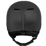 Sandbox Junior's Icon Snow Helmet 2025 - A black helmet with a sleek, aerodynamic design and a prominent Sandbox logo on the front.