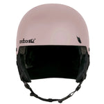 Sandbox Junior's Icon Snow Helmet 2025 - A white helmet with a black visor and chin strap, featuring a small logo on the side.