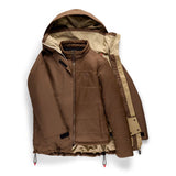 Women's 3-in-1 jacket in dark brown, shell plus removable padded inner vest