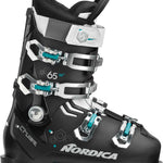 Nordica Ladies' Cruise 65 Ski Boot 2020 - Black ski boot with silver buckles and teal accents.