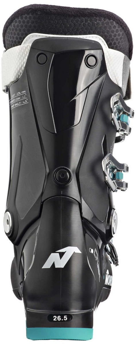 Nordica Ladies' Cruise 65 Ski Boot 2020 - Black ski boot with silver buckles and white trim.