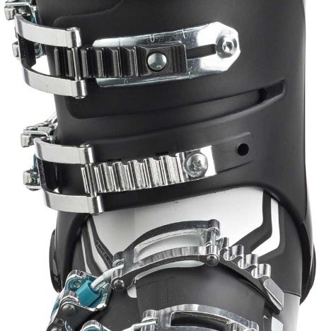 Nordica Ladies' Cruise 65 Ski Boot 2020 - A black ski boot with a white strap and silver buckles.