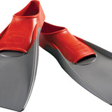 Finis Long Floating Swim Fins - These long, bright orange fins have a textured surface and are designed for swimming in the water.