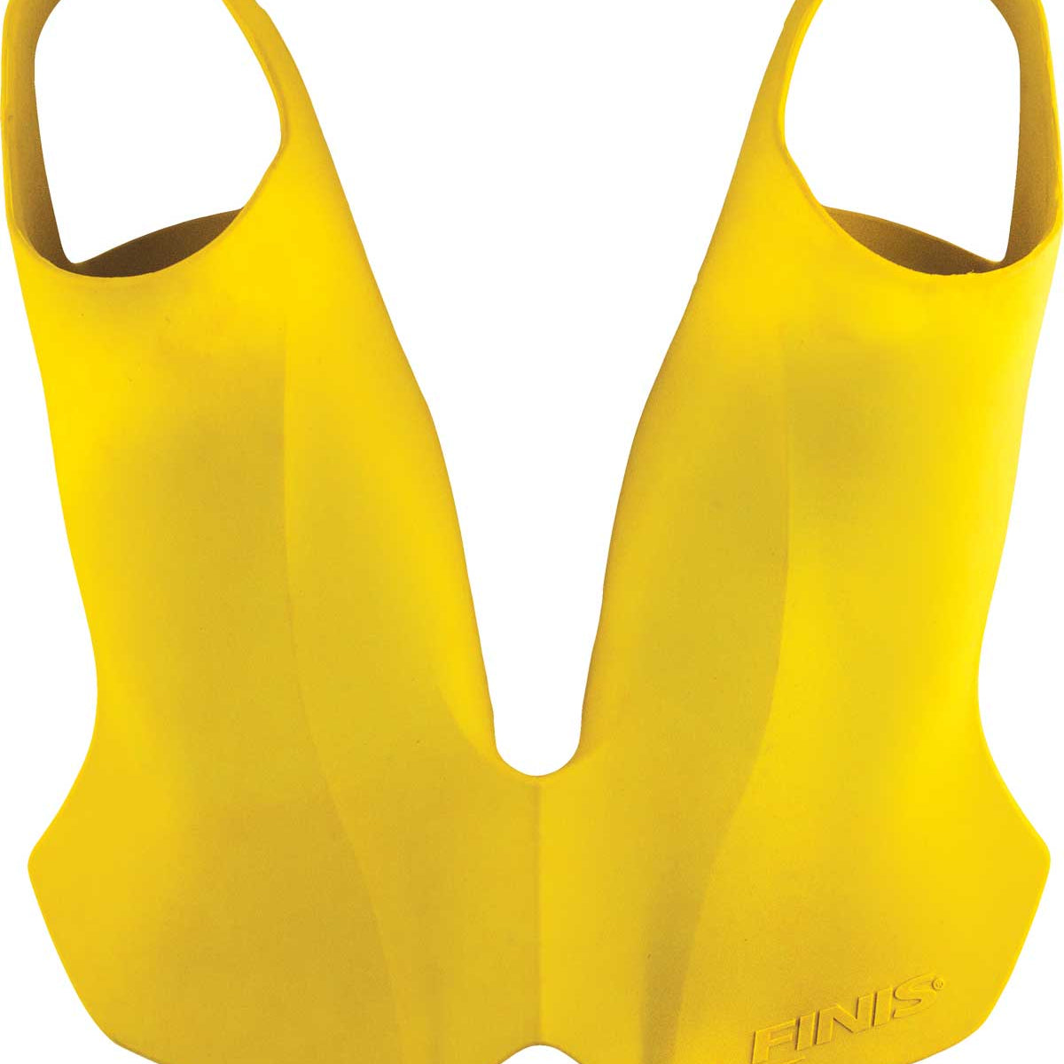 Finis EVO Monofin Swim Fins - The monofin is yellow with a textured surface and a curved tail fin.