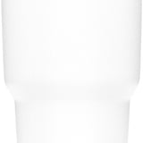 Yeti Rambler 30 oz. Tumbler with Magslider Lid - A white tumbler with a silver lid and a small, rectangular logo on the front that says "YETI" in gray letters.