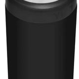 Yeti Rambler 12 oz. Colster Slim Can Insulator - Black insulated can cooler with silver lid and white lettering.