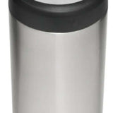 Yeti Rambler 12 oz. Colster Slim Can Insulator - Silver can insulator with black rubber band around top.