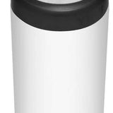 Yeti Rambler 12 oz. Colster Slim Can Insulator - White can insulator with black lid and silver pull tab.