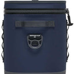 Yeti Hopper Flip 18 Personal Cooler - A dark gray cooler with a zippered top and handle on the right side, featuring a small logo in white letters that reads "YETI" near the bottom.