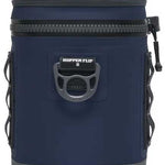 Yeti Hopper Flip 8 Personal Cooler - A dark gray cooler with a zippered top and handle on top, featuring a small black logo that reads "YETI" in white letters.