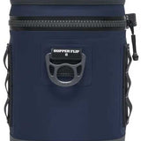 Yeti Hopper Flip 8 Personal Cooler - A dark gray cooler with a zippered top and handle on top, featuring a small black logo that reads "YETI" in white letters.