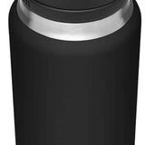 Yeti Rambler 36 oz. Bottle With Chug Cap - A black water bottle with a chug cap, featuring an embossed "YETI" logo on the side.