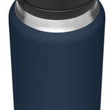 Yeti Rambler 36 oz. Bottle With Chug Cap - A navy blue water bottle with a black chug cap and silver base.