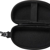 Arena Swim Goggle Case - Black zippered pouch with a handle on top, made of durable material.