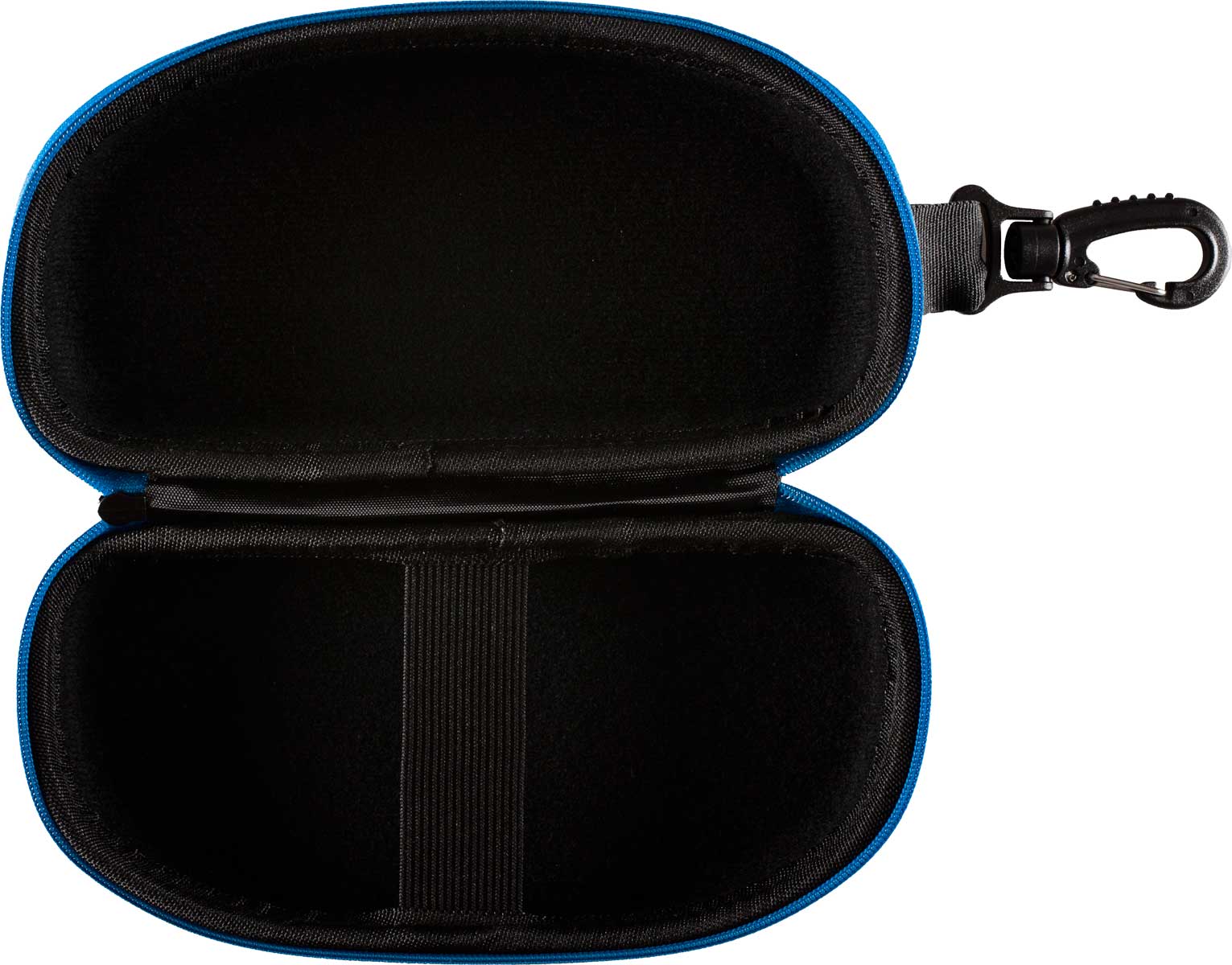 Arena Swim Goggle Case - Black zippered pouch with a rectangular shape, featuring a handle on top and a small pocket on the front.